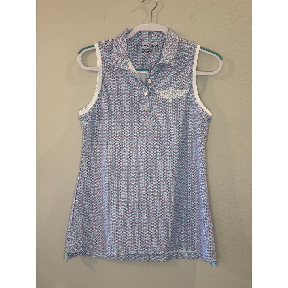 Peter Millar Women's Sleeveless Polo Wing Stop Logo Sz M Tank